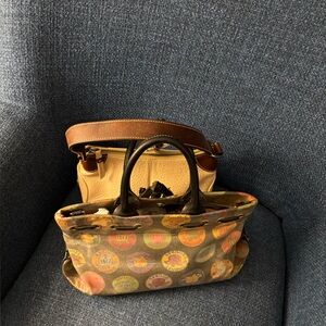 TWO little Dooneys’s  Dooney & Bourke Multicolor Satchel and cream color leather
